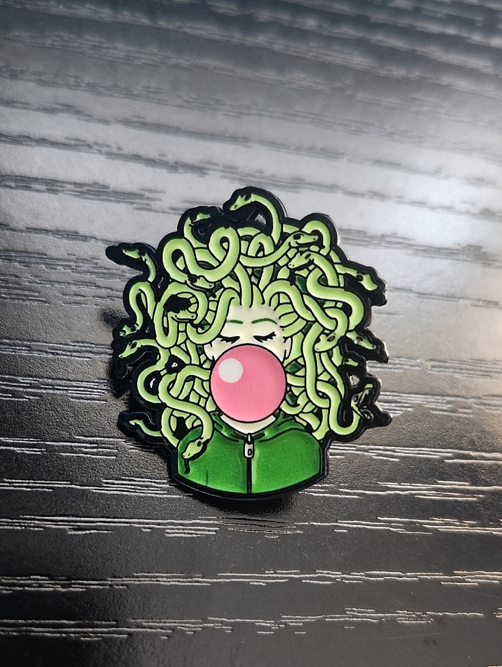 Medusa Bubblegum Green Enamel Brooch - Women's Jewelry
